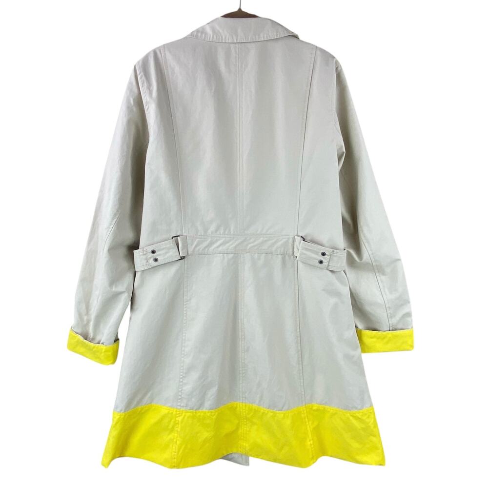 Eddie Bauer Trench Coat Size L Tall Tan Yellow Rain Classic - Picture 2 of 9